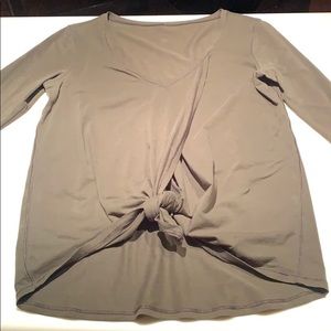 Olive green lululemon split front top size 6